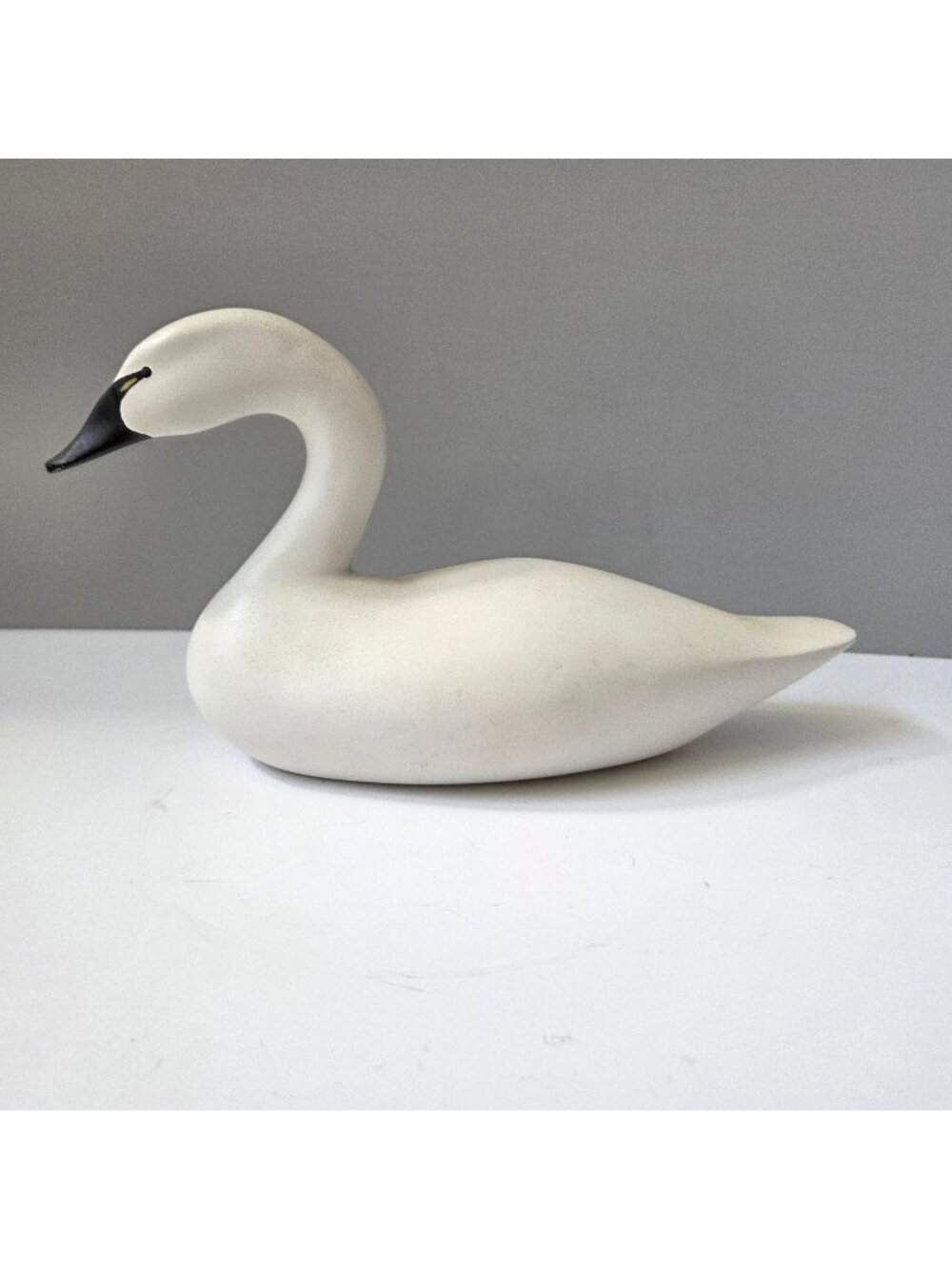 Handmade Swan Decoy Wooden Folk Art Sculpture Primitive Country Decor Signed